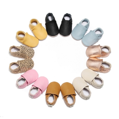 Leren Babyslofjes Zwart