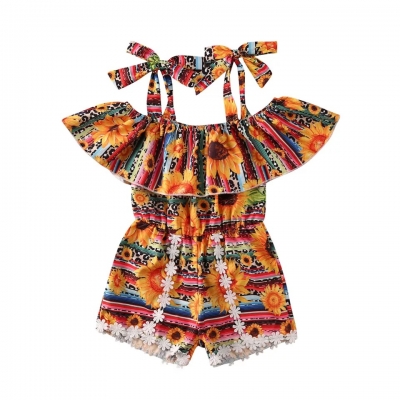 Broekpak zonnebloem met strepen